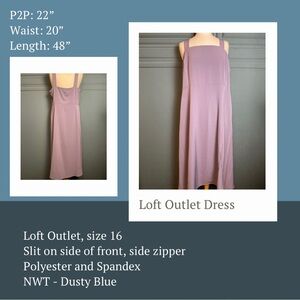 Loft Outlet Dusty Blue Dress